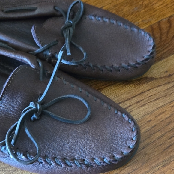 Minnetonka Men\'s Size 13 Brown Soft Leather Rubber Sole Driving Moccasin Loafers main image 7